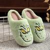 Модные зимние тапочки с героями мультфильмов для семьи - уютные плюшевые зеленые тапочки-монстры для дома с нескользящей подошвой EVA