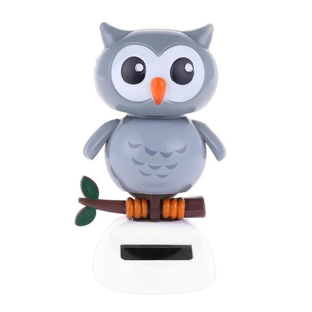 Office Solar Powered Animal Shaking Head Toy Car Ornament Decoration Owl Dancing Doll Swinging Toy