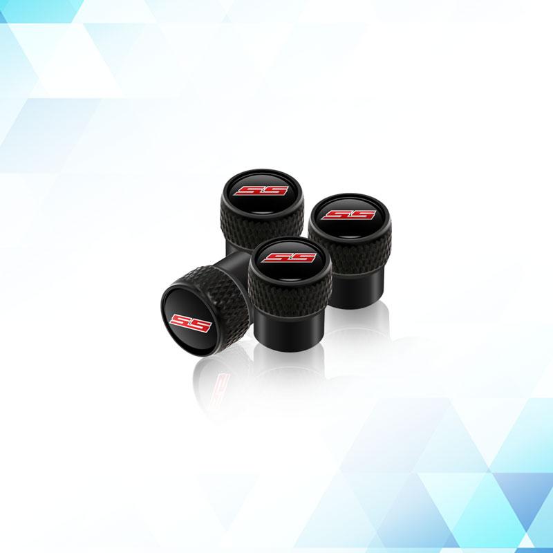 BSQGD1 SS Logo Emblem Metal Car Tire Valve Stem Cap Tire Wheel Stem Air Valve Caps For Chevrolet Sport Cruze Camaro Captiva Aveo 4Pcs