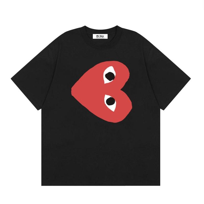 Unisex Casual Loose Fit Cotton T-Shirt With Heart Print Short Sleeve Tee Youth