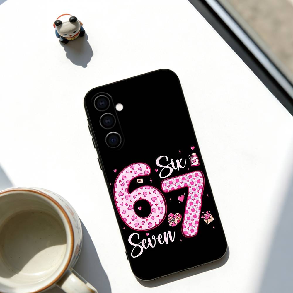 S-Six S-Seven 67 SS Phone Case For Samsung Galaxy A73,A72,A71,A70,A53,A52,A51,Soft Silicone Black Cover