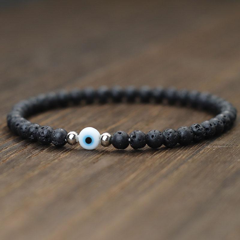 Simple Style Turkey Evil Eyes Bracelet For Men 4mm Rice Beads Braslet Natural Coconut Husk Braclet Gifts For Him Pulseria Homme