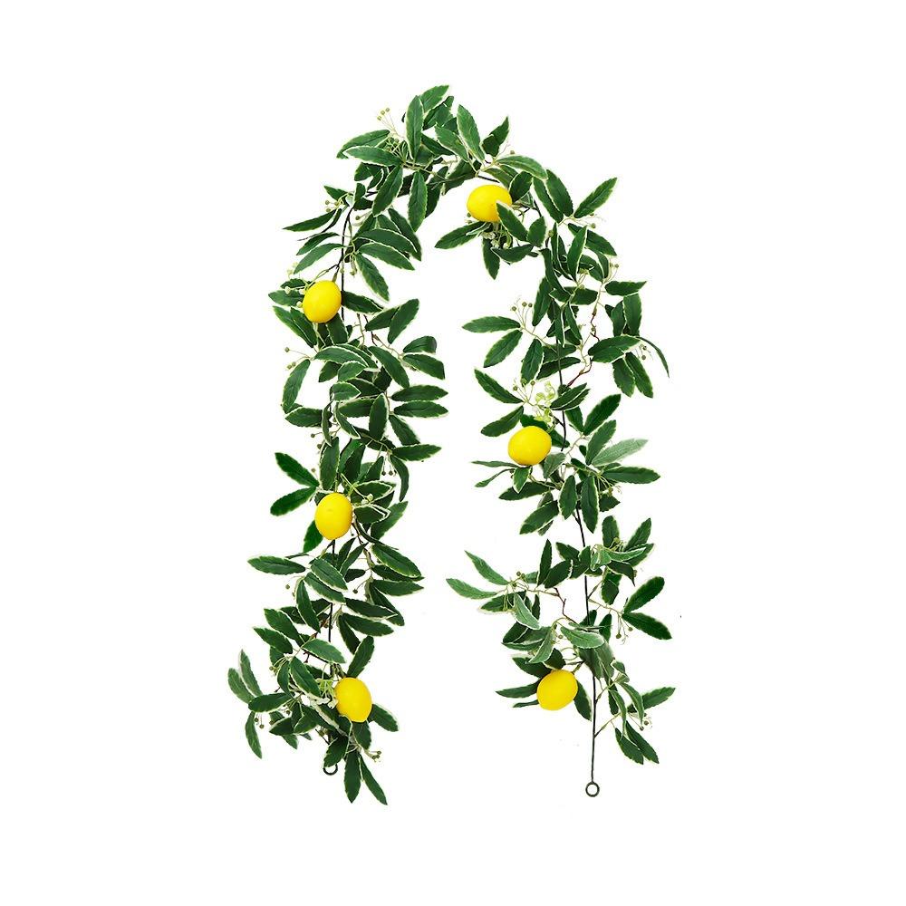 Real Touch Artificial Lemon Garland Green Plant Faux Fruit Vine  Door Wall Table Decor