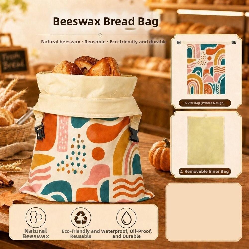Reusable Beeswax Bread Bags Beeswax Coated Food Storage Bags Sourdough Bread Bags Cheese Storage