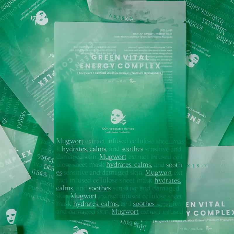 AXIS-Y Полынь Зеленый Комплекс Жизненной Энергии Тканевая Маска 27мл*5шт