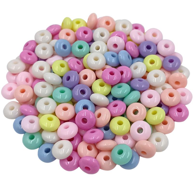 Высококачественные разноцветные креативные бусины 50-200 шт., аксессуары для самостоятельного изготовления ювелирных браслетов, модная геометрия в стиле конфетного цвета