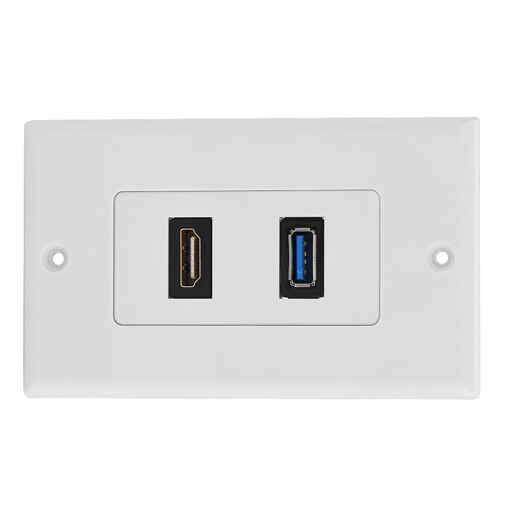 HDMI USB3.0 Два в одном Интегрированная Мультимедийная Настенная Панель Аудио Видео Разъем