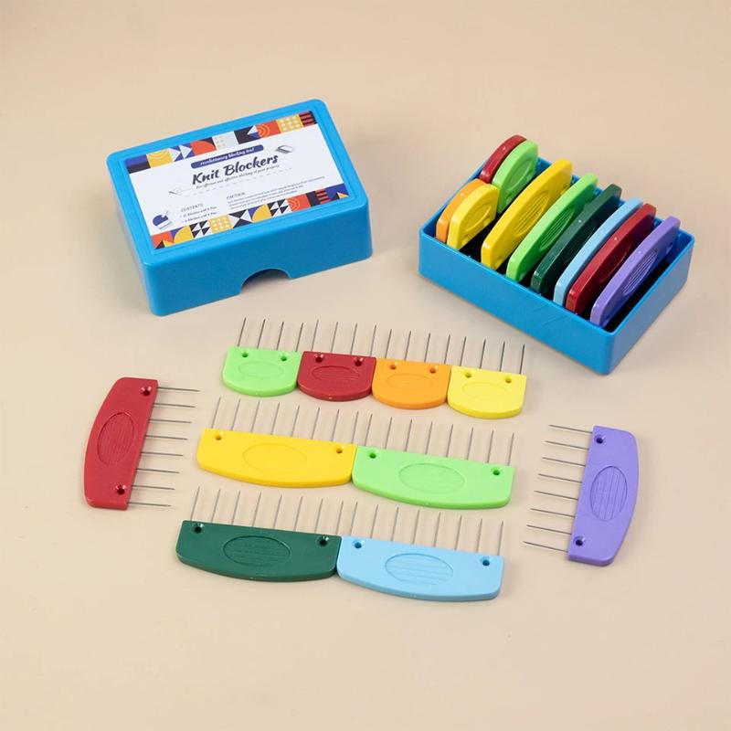 Набор из 20 шт. Премиальных блокираторов для вязания из нержавеющей стали с блокирующими гребнями и ковриками 2 размеров. Идеальные принадлежности для вязания и вязания крючком своими руками.