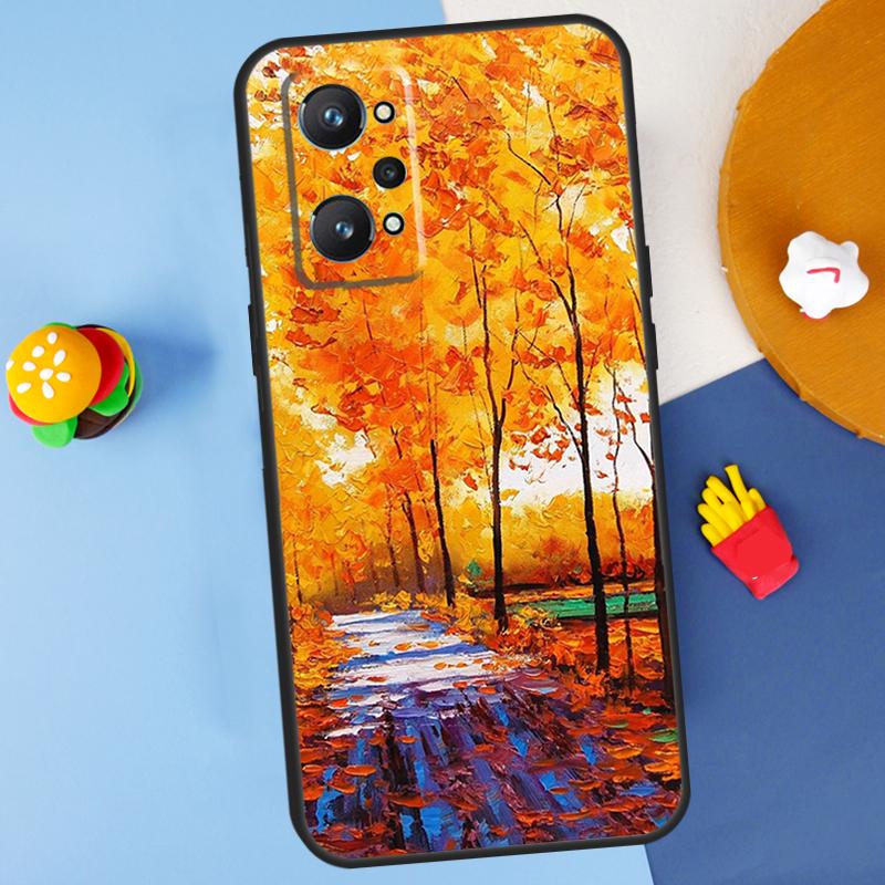 Oil Painting Boho Flower Art For Realme C55 C67 C61 C75 C53 C51 C21Y C25S GT 6 6T 5 GT7 Pro 10 11 12 13 14 Pro Plus Case
