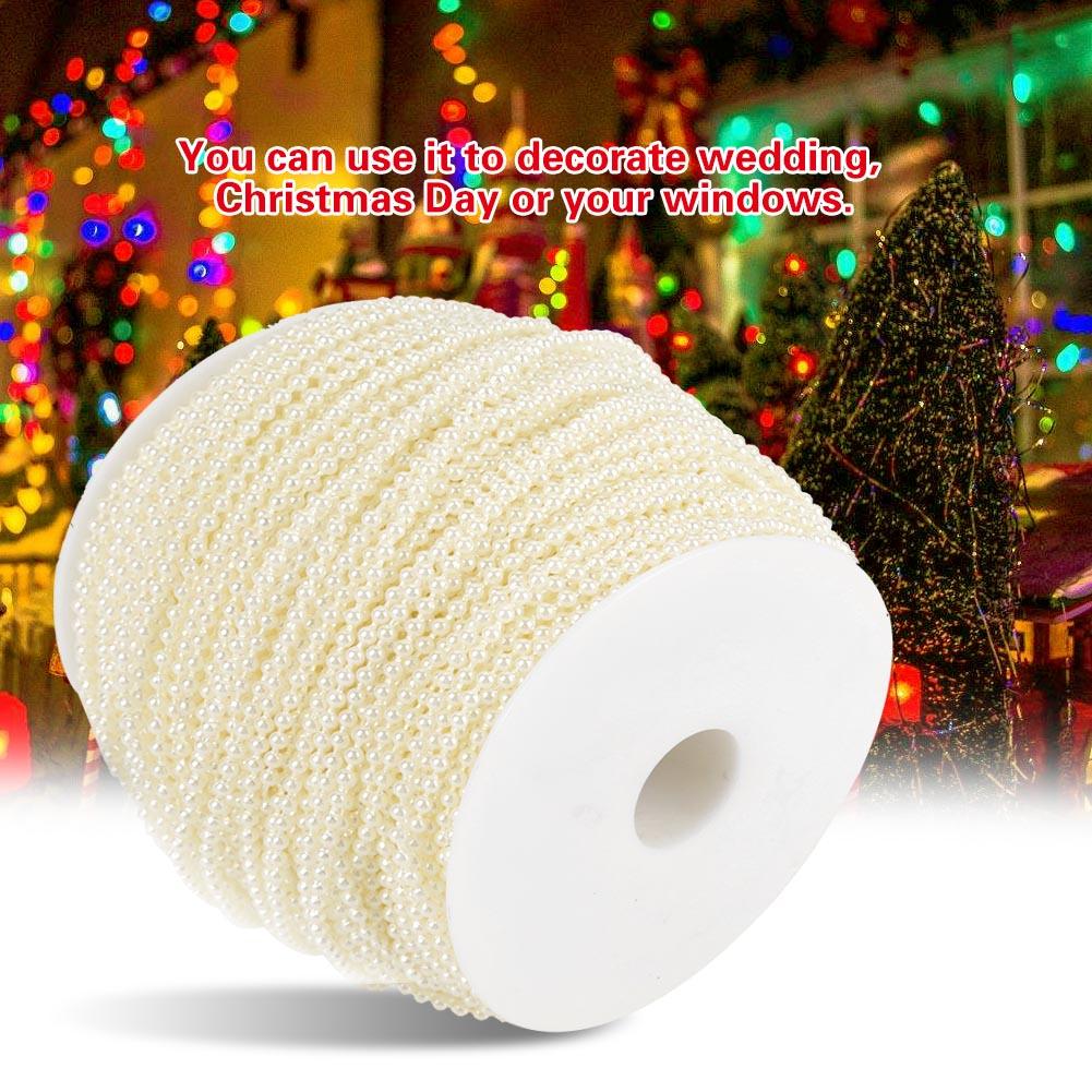 100m Roll Imitation Pearl Wire Beads Garland String DIY Wedding Decoration 2.5mm