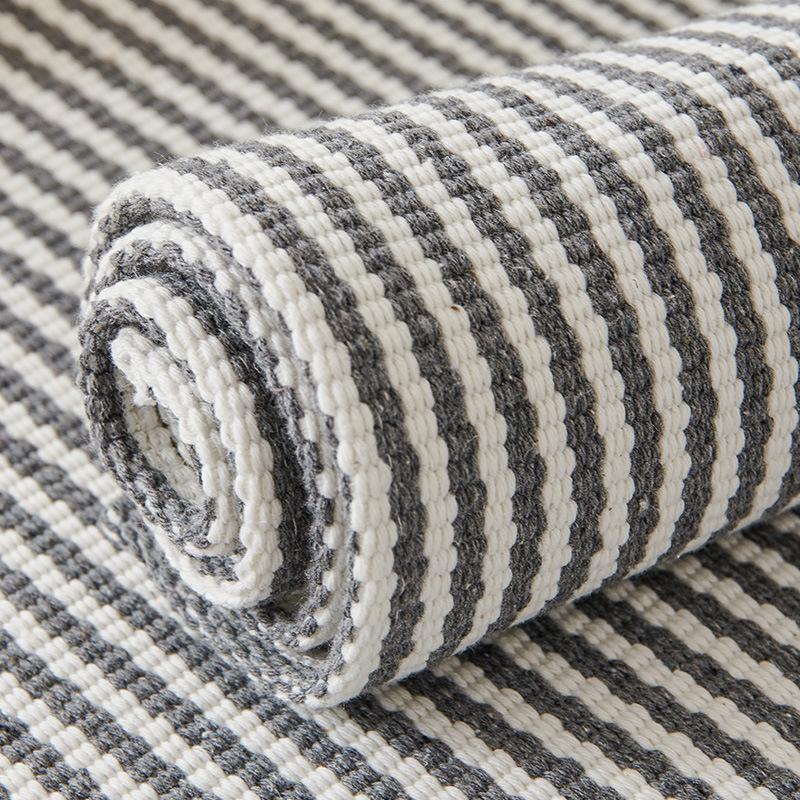 Cotton Linen, Cotton Thread, Sand Straight Strip, All Season Universal Coarse Cloth Armrest Backrest Towel, Sofa Cushion, Full Set Universal