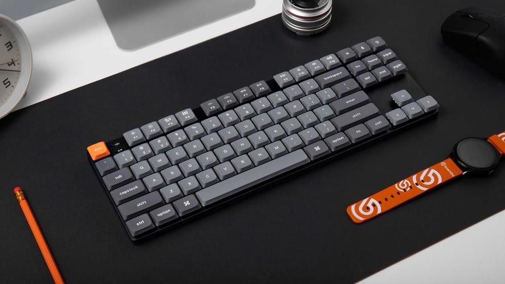 Keychron K1 Max Wireless Custom Bluetooth and Wired QMK VIA US RGB Thin Gateron Mechanical Gateron Brown Mechanical Switches Keyboard, 80% Layout,