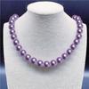 8 10 12mm Round Natural Shell Pearl Necklace Tahiti Green White Purple Gold Color Multicolor Collar Chain Female Mothers Gifts