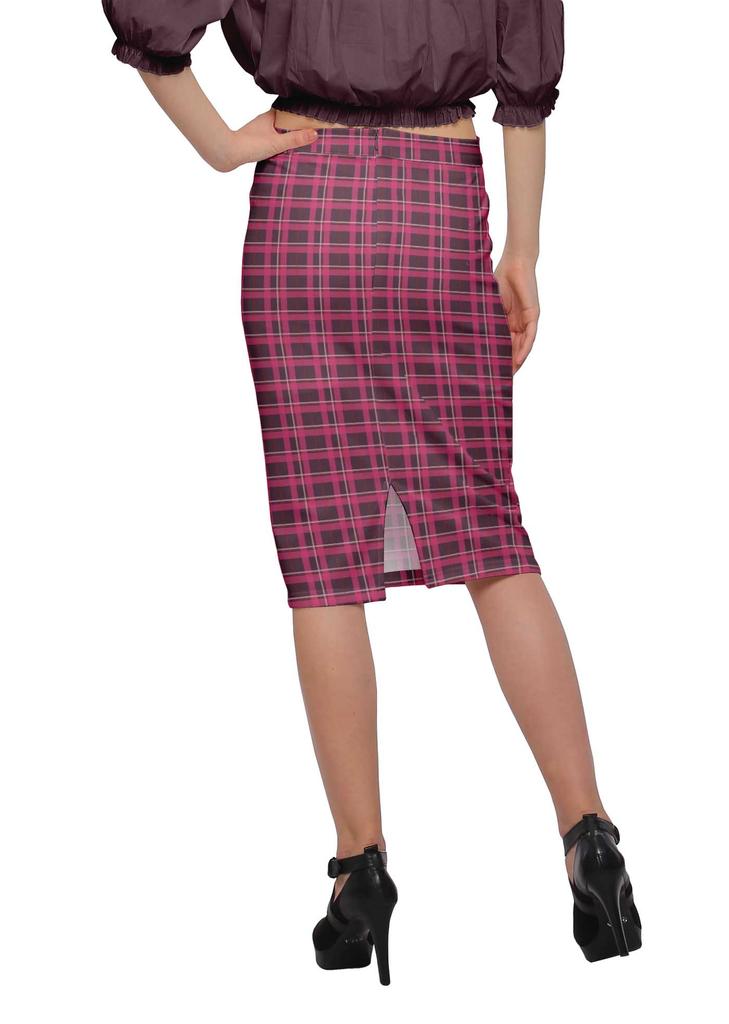 Moomaya Poly Spandex Skirt Printed Pencil Skirt Plus Size Summer Wear