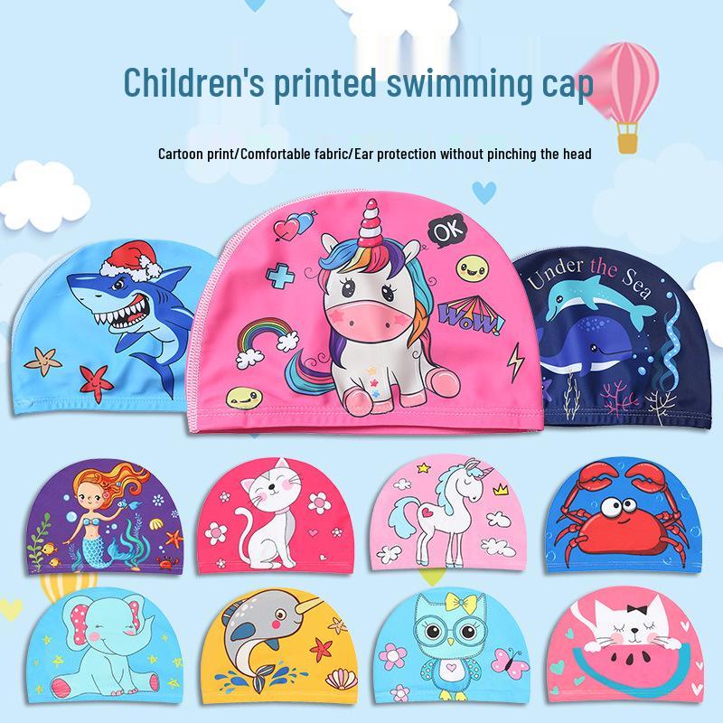 Children's Cartoon Ear-Protective Swim Cap - Cute, Comfy, and Secure for Boys and Girls