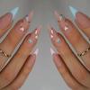 Love Matte Nail Piece Европейский и Американский искусственный ноготь Миндальный ноготь Накладной ноготь ко Дню Святого Валентина Готовый продукт