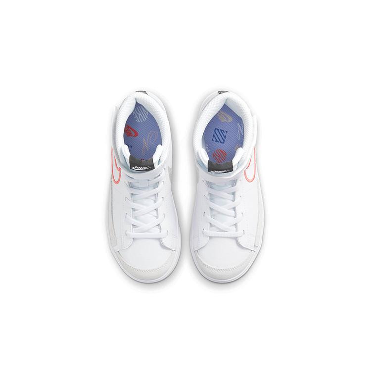 Nike Кроссовки для скейтбординга Blazer 77 SE, износостойкие, нескользящие, средней высоты, Бело-серо-фиолетовые DJ0266-100