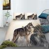 Постельное белье из полиэстера с 3D цифровой печатью «Волк», набор из двух или трех предметов