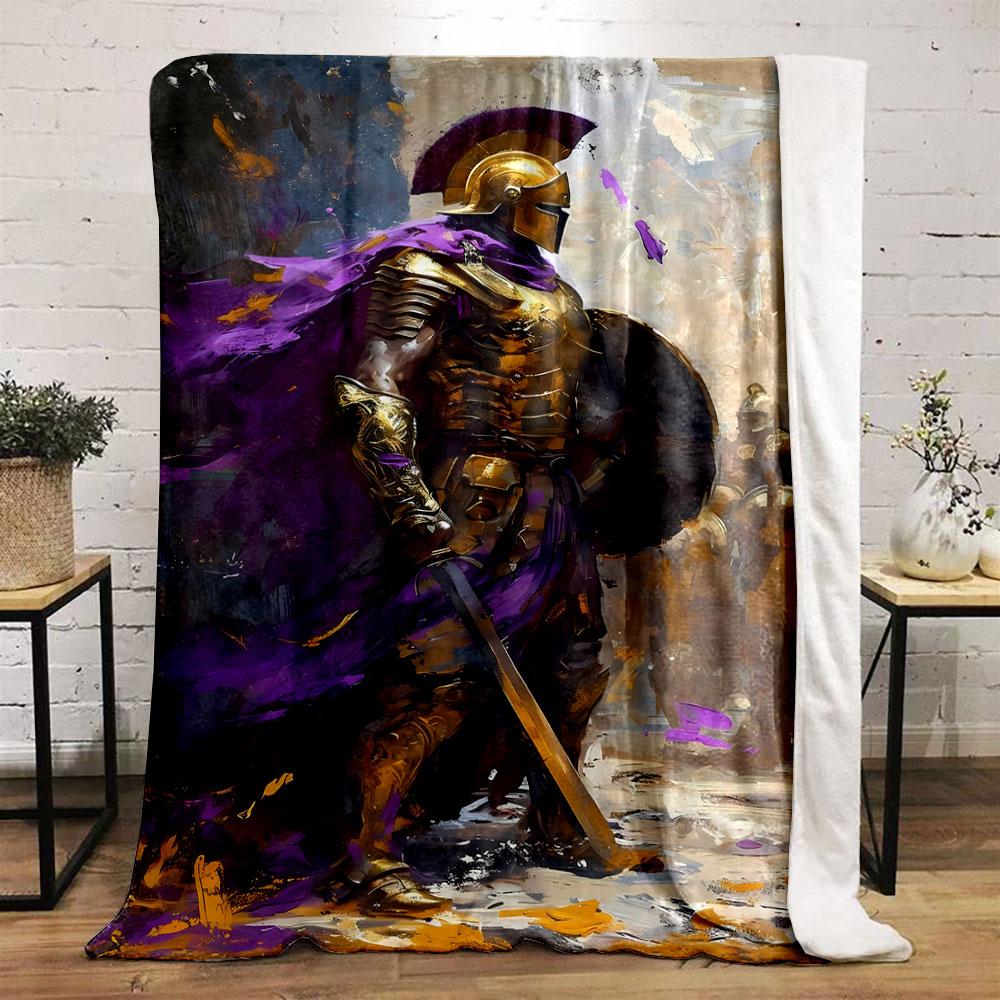 Golden Spartan Warrior Blanket bedroom Blanket for Livingroom Couch lunch break Soft throw for Friend's festival Gift