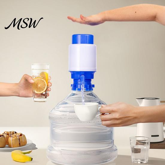 BPA Free Water Jug Dispenser Manual Pump for 5 Gallon Jug, Hand Press Siphon Outdoor Camping with Food-Grade Silicone Seal, Leak-Proof Drinking