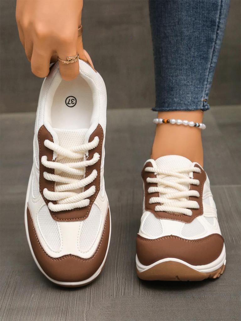 Модные Новые Женские Кроссовки Модная Платформа Шнуровка Повседневная Спортивная Обувь Удобные Беговые Женские Вулканизированные Туфли Женская Обувь