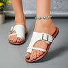 Large Size Set of Toe Flat-bottomed Slippers for Women's Spring and Summer New Casual Outer Wear Beach Cool Slippers for Women
