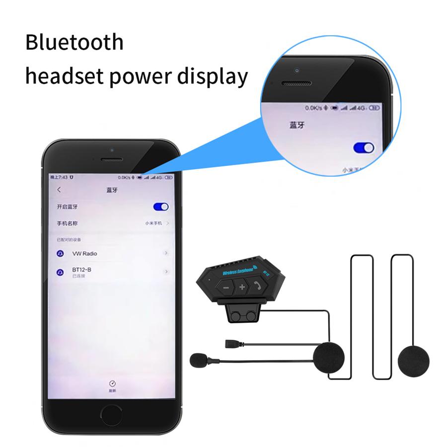 Перезаряжаемая мотоциклетная беспроводная Bluetooth-гарнитура для шлема, наушник, динамик