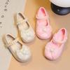 Детские лоферы-туфли EVA 2025 для девочек - Однотонная обувь с декором-бантом для весны, лета и осени