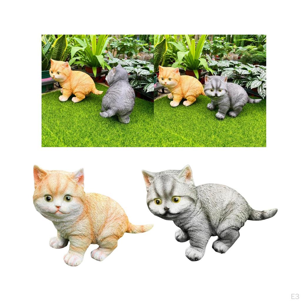 Cat Figurine Animal Figurines Outdoor Crafts Creative Collectible Garden Statue