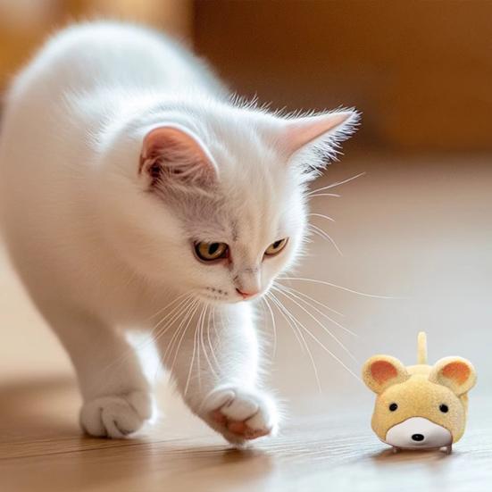 Electric Fake Rat Cat Toy Interactive Electronic Realistic Plush Mouse Toy Automatic Moving Kitten Self Play Exercise Toy for Indoor Cats