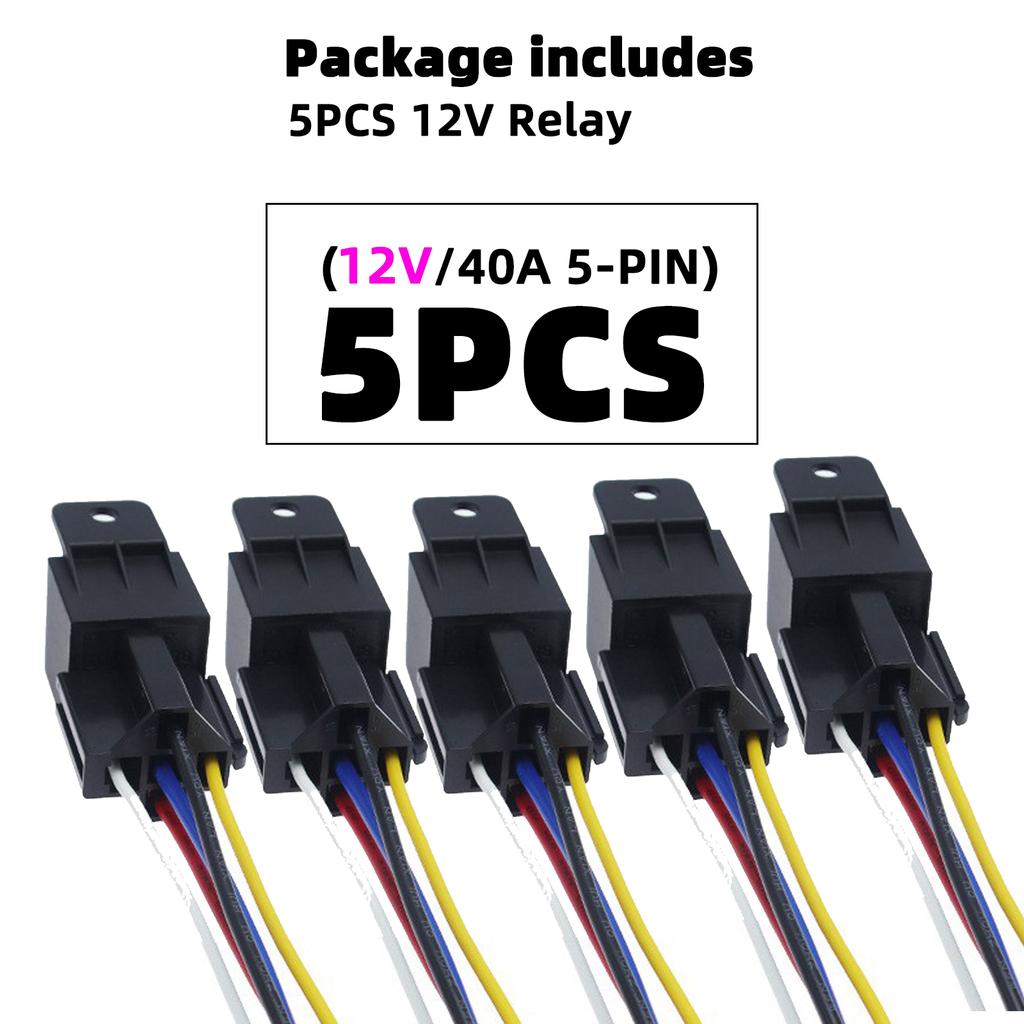 5 шт. водонепроницаемое автомобильное 5-контактное 40A реле с длительным сроком службы автомобильные реле нормально разомкнутое DC 12 В/24 В реле для кондиционера фар