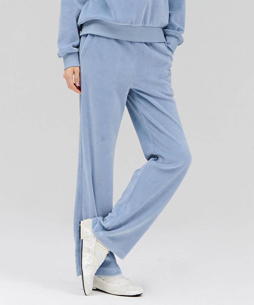 CHASECULT Women'S Velour Straight Warm-Up Pants - Sky Blue
