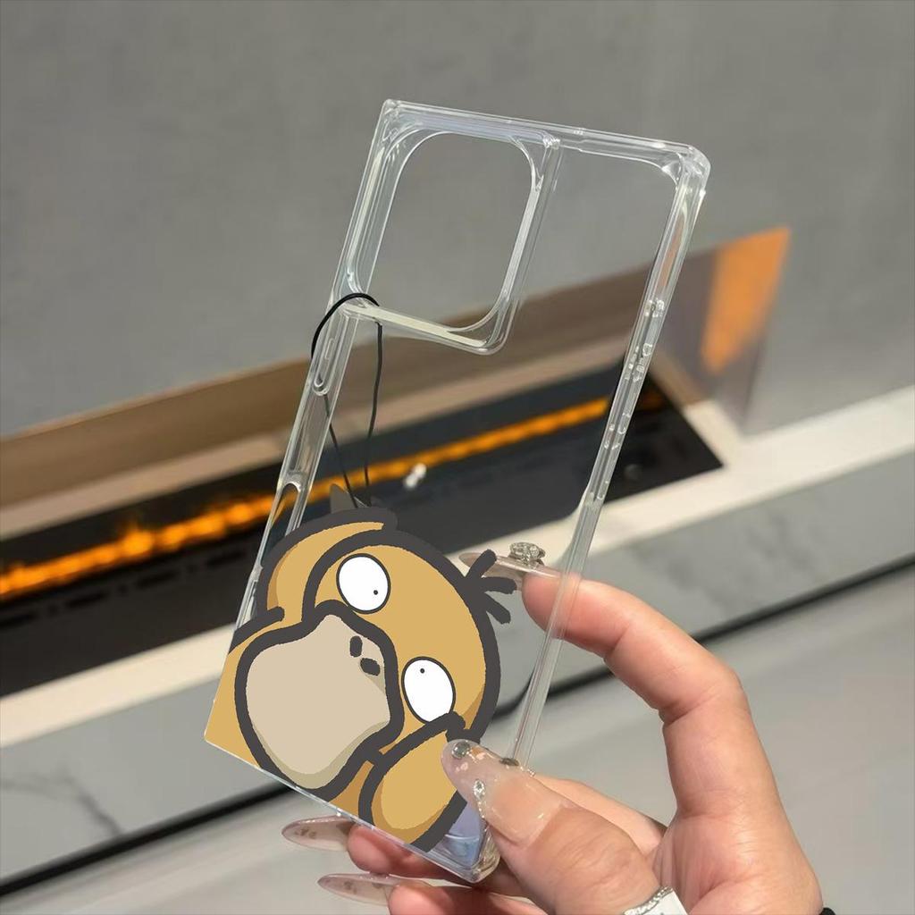 Прозрачный квадратный чехол-бампер для iPhone 11 13 15 Plus 14 Pro Max 16 ProMax 12, защита от окисления, чехол с причудливым узором с утками