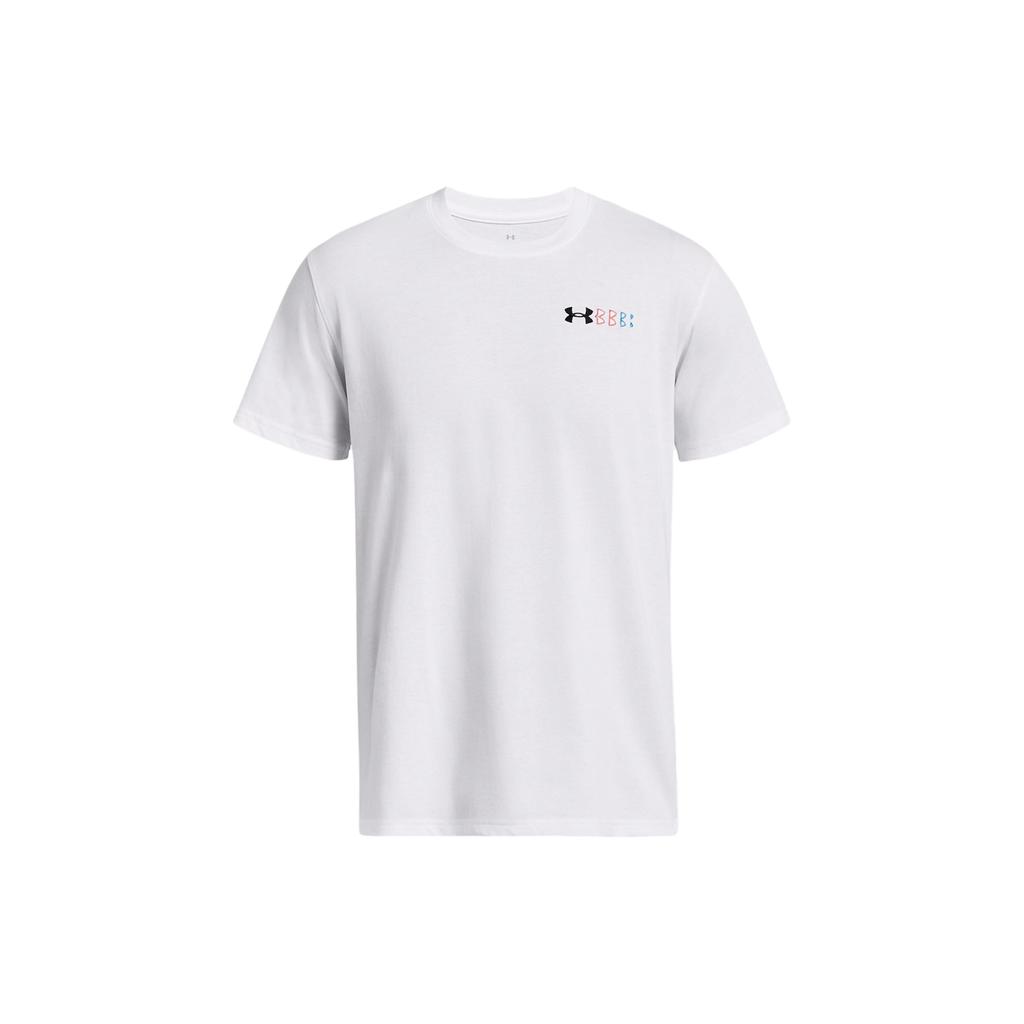 Under Armour Футболка с коротким рукавом и принтом логотипа, мужская, белая 1382904-100