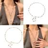 Colorful Crystal Necklace Rhinestones Long Y-Shaped Neckchain Bohemian Clavicle Chain Fashion Accessory for Women