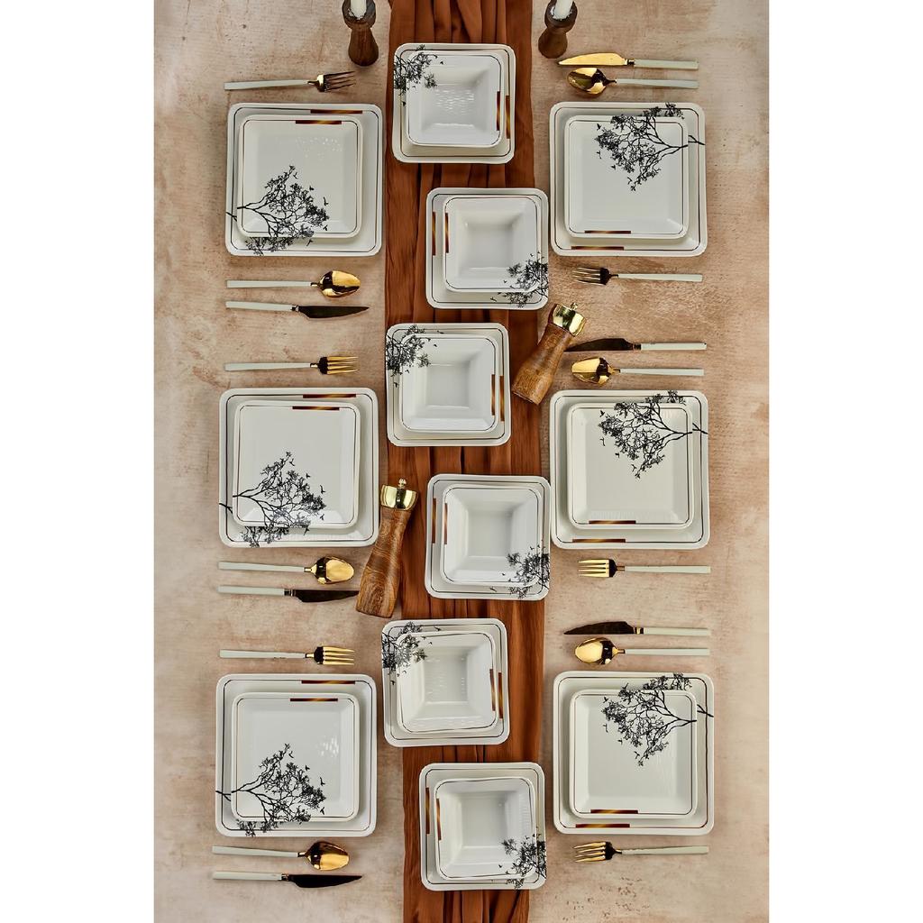 24 Piece Catalen Square Dinner Set For 6 People - Luxury Dining Set