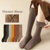 Winter Warm Long Socks Women Thick Thermal Cotton Knee High Socks Breathable Solid Harajuku Casual Thicken Terry Stockings