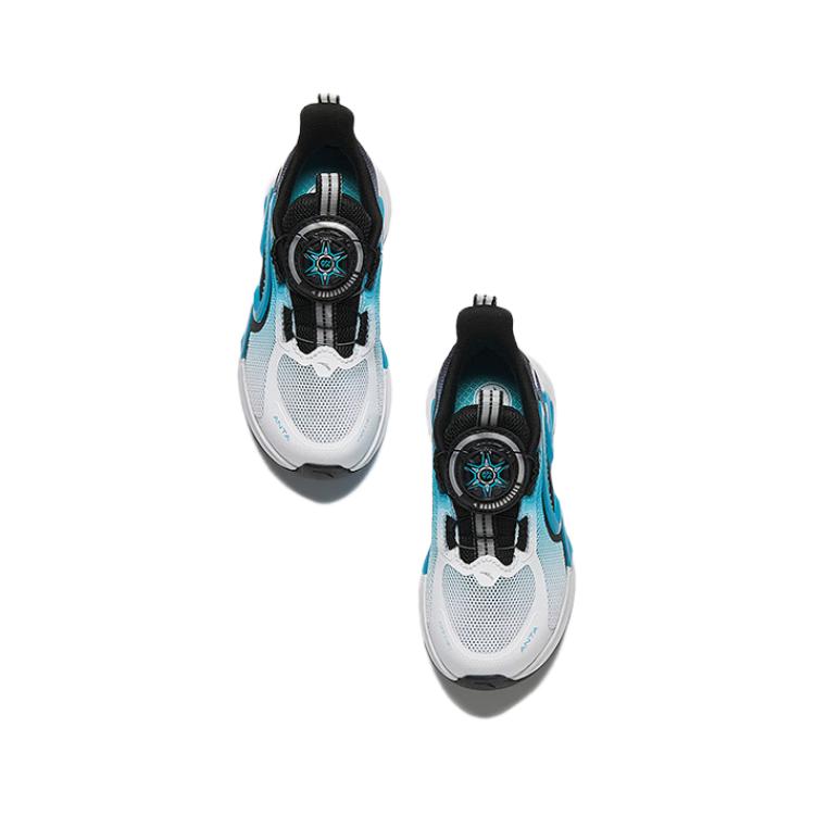 Anta Kids Monthly Comfortable Simple Physical Test Shock Absorption Wear Resistant Low Top Running Shoes Kids Sneaker Blue White A312429999-2