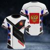 Russian Round Neck Men's Shirt Russian Flag Print Occasionally Short Days Sleeves Shirt Expensive Street Big Man Up Shirt