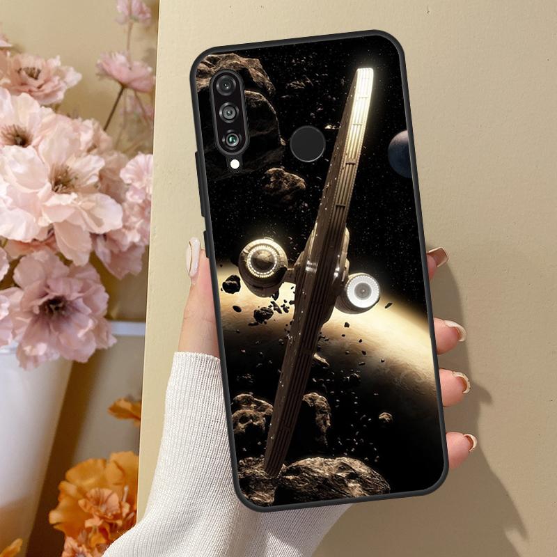 Арт 'Космический корабль' для чехла Huawei Nova 12i 8i 11i 12s 9 10 SE Y60 Y70 Y90 Y72 Y73 Y61 Y91 P60 Pro P30 P40 Lite
