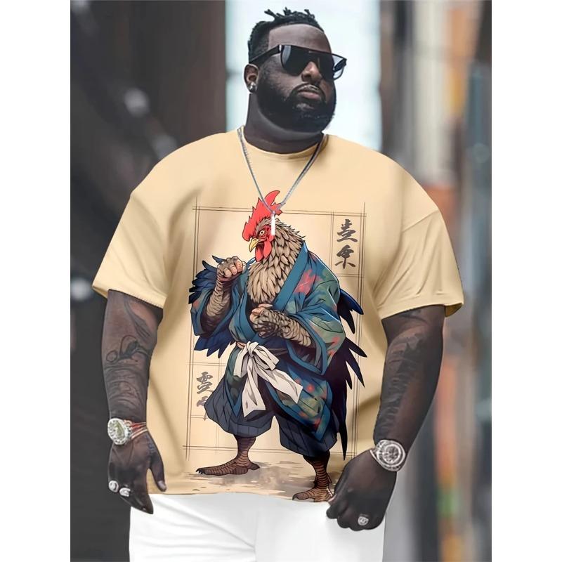 Летняя футболка с круглым вырезом, забавным мультяшным принтом 3D, модная, повседневная, с короткими рукавами, мужская