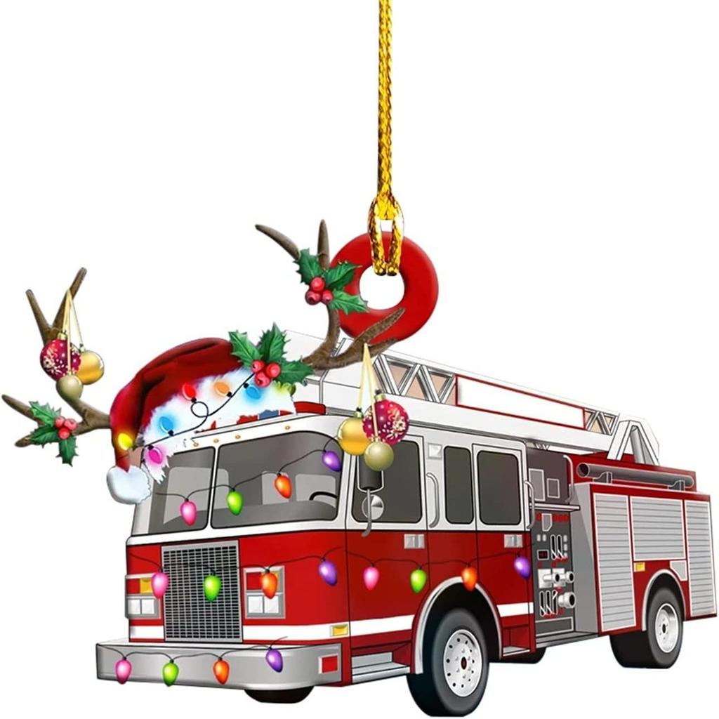 Christmas Tree Hanging Truck Pendant Christmas Excavator Decoration Antique Farmhouse Decoration, Festive Atmosphere Christmas Tree Pendant