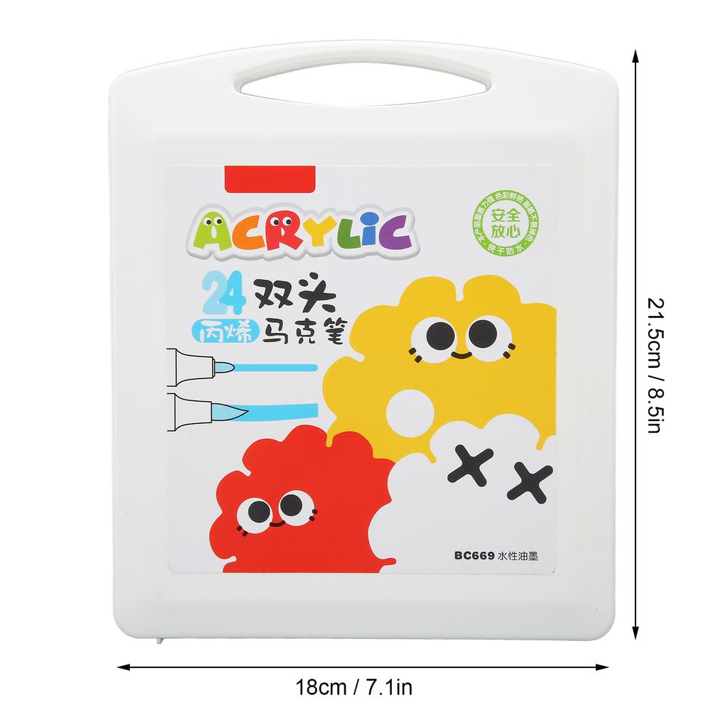 Dual Tip Marker Pen 24 Colors Quick Drying Waterproof Professional Marker Pens Acrylic Marker for DI