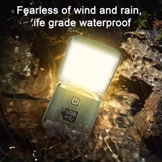 Portable LED Lantern Camping Light with 4 Lighting Modes, USB-C Rechargeable Tent Emergency Camp Lamp, Stepless Dimming for Outdoor Hiking Work