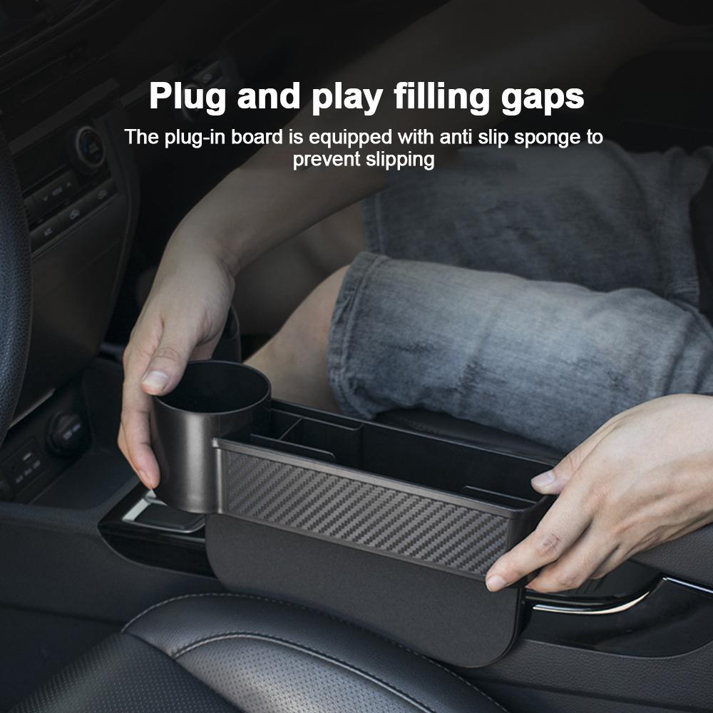 Герметичный ящик для хранения в щелях автомобильного сиденья, многофункциональный органайзер для хранения в щелях автомобильного сиденья с подстаканником