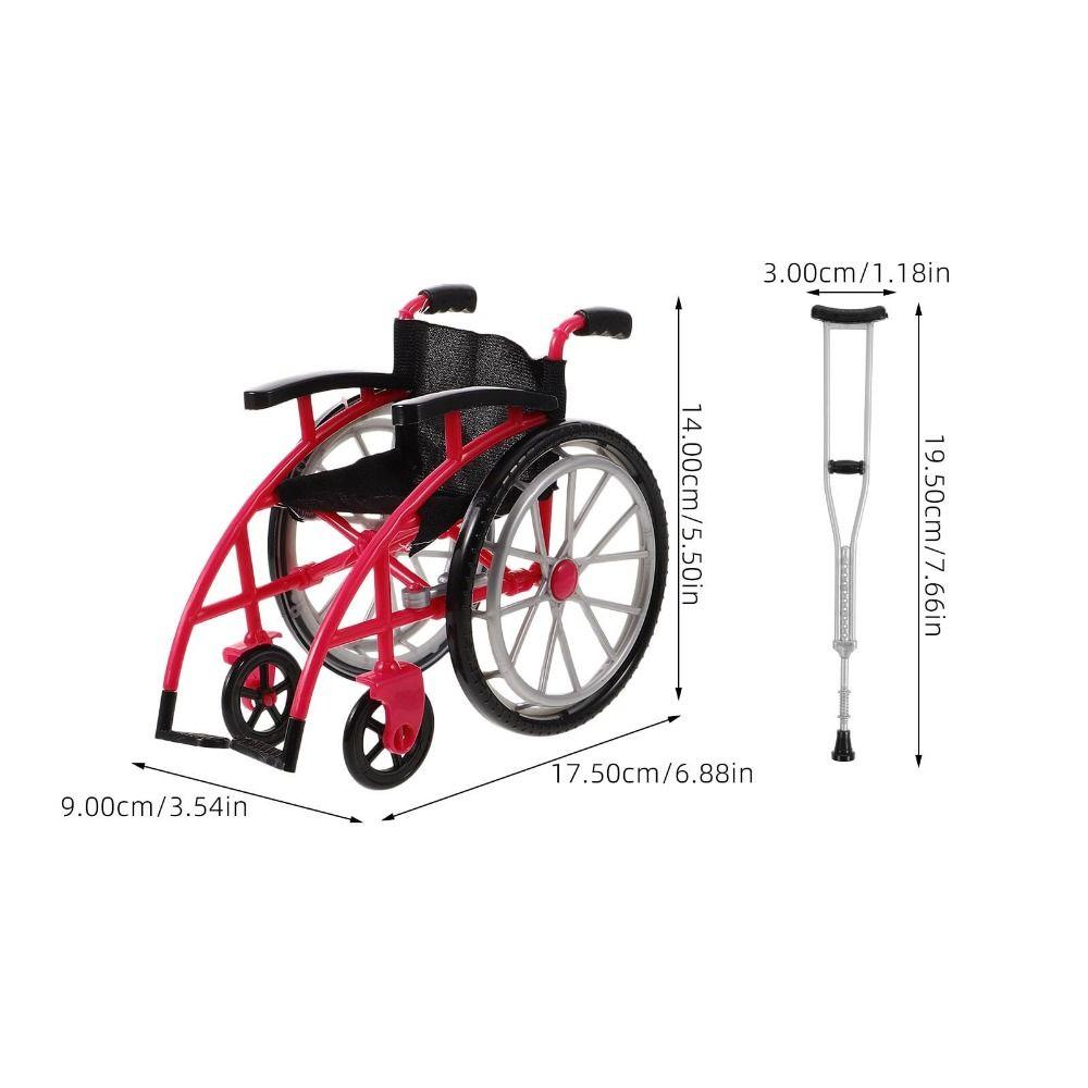 Детские Костыли Модель Gits DIY Кукольный домик Декор Кукольного домика Миниатюрная Инвалидная коляска Мебель Игрушка