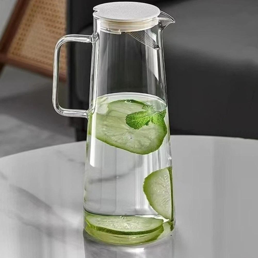 with Lid Glass Kettle Large Capacity Iced Tea Pitcher Milk Bottle Juice Kettle Cold Beverages