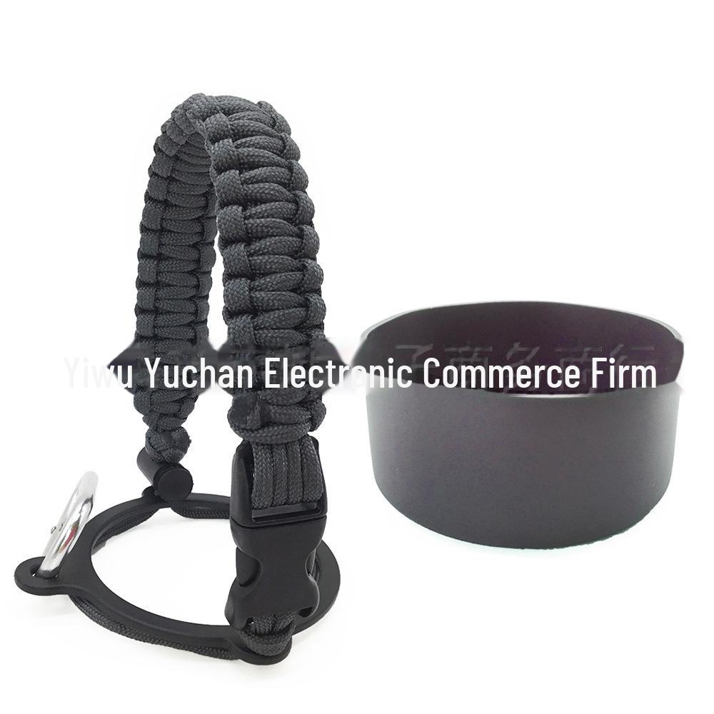 Top Thermos Cups with Silicone Non-Slip Sleeves, Hand-Woven Ropes, and Cup Handles