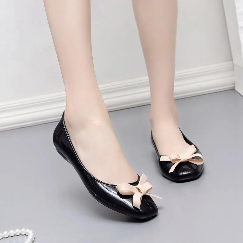 Zapatos de mujer женские симпатичные туфли с круглым носком и бантом из резины легкие нескользящие туфли на плоской подошве женские повседневные удобные мокасины ba112