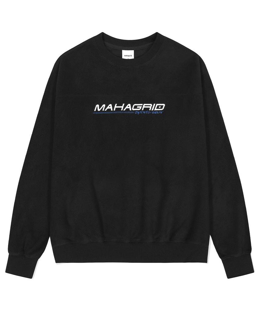 MAHAGRID Спортивный логотип Флисовая толстовка с круглым вырезом Черный(Mg2Dfmm462A)